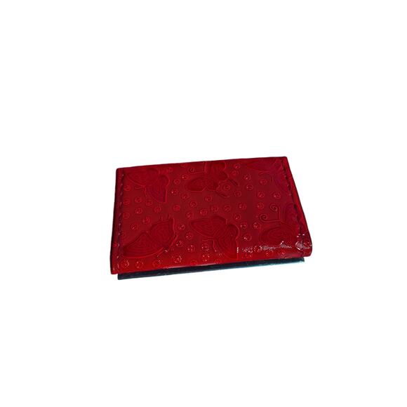 Red Butterfly Retro Small New Card Wallet ID Card Holder Never used Deadstock - Picture 8 of 13
